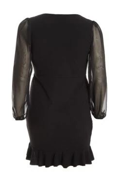 Curve Black Chiffon Ruched Mini Dress 12 Curve Black Chiffon Ruched Mini Dress -Deals Clothifyr Store 00100037168 ZB