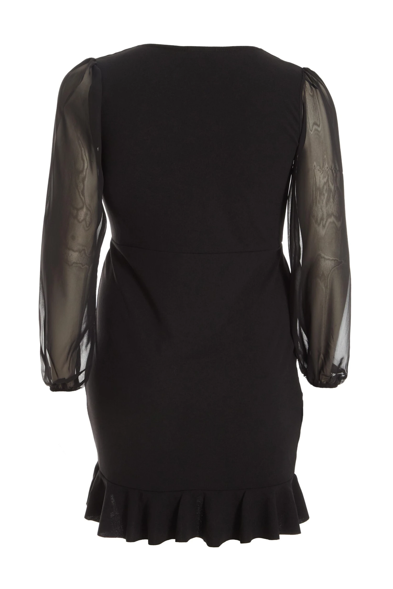 Curve Black Chiffon Ruched Mini Dress 7 Curve Black Chiffon Ruched Mini Dress - Image 5