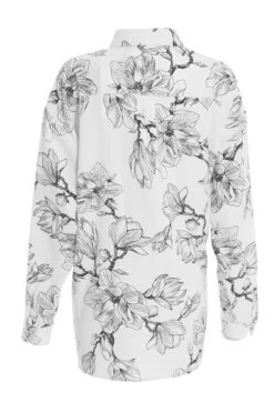 Cream Floral Long Sleeved Shirt -Deals Clothifyr Store 00100037179 ZB