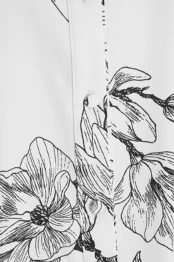 Cream Floral Long Sleeved Shirt -Deals Clothifyr Store 00100037179 ZS