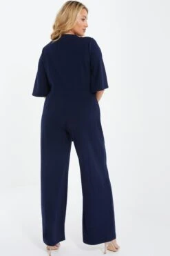 Curve Navy Knot Front Palazzo Jumpsuit -Deals Clothifyr Store 00100037191 XB