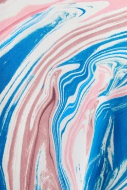 Petite Blue Satin Marble Print Midaxi Dress -Deals Clothifyr Store 00100037193 ZS