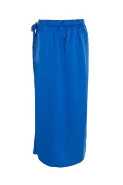 Royal Blue Satin Wrap Midi Skirt -Deals Clothifyr Store 00100037212 ZB