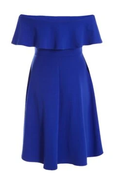Curve Royal Blue Bardot Skater Dress -Deals Clothifyr Store 00100037279 ZB