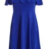 Curve Royal Blue Bardot Skater Dress -Deals Clothifyr Store 00100037279 ZM
