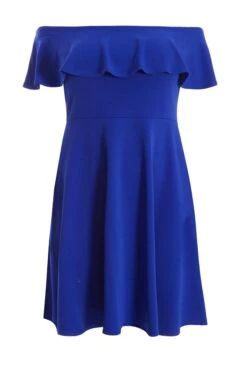 Curve Royal Blue Bardot Skater Dress