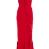 Petite Red Bardot Frill Maxi Dress 2 Petite Red Bardot Frill Maxi Dress -Deals Clothifyr Store 00100037281 ZM