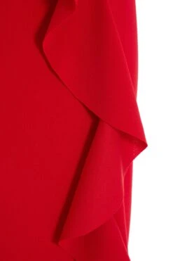 Petite Red Bardot Frill Maxi Dress -Deals Clothifyr Store 00100037281 ZS