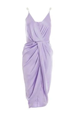 Petite Lilac Diamante Midi Dress