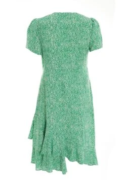 Curve Green Polka Dot Frill Midi Dress 12 Curve Green Polka Dot Frill Midi Dress -Deals Clothifyr Store 00100037295 ZB