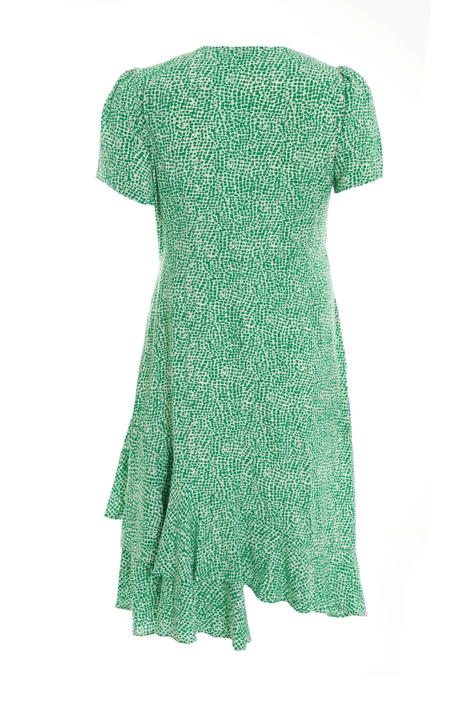 Curve Green Polka Dot Frill Midi Dress 7 Curve Green Polka Dot Frill Midi Dress - Image 5