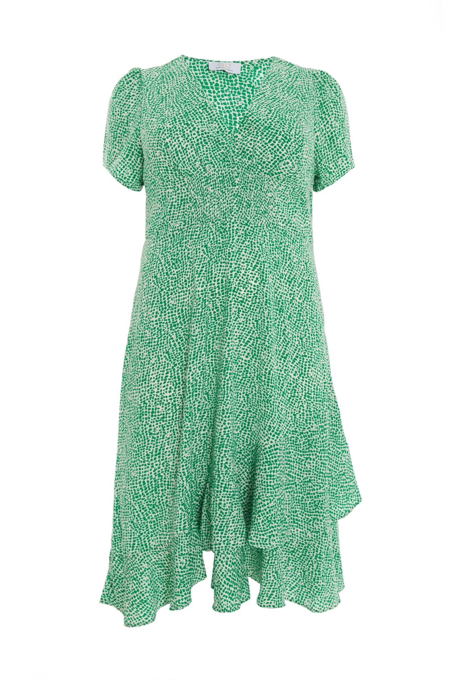Curve Green Polka Dot Frill Midi Dress 3 Curve Green Polka Dot Frill Midi Dress