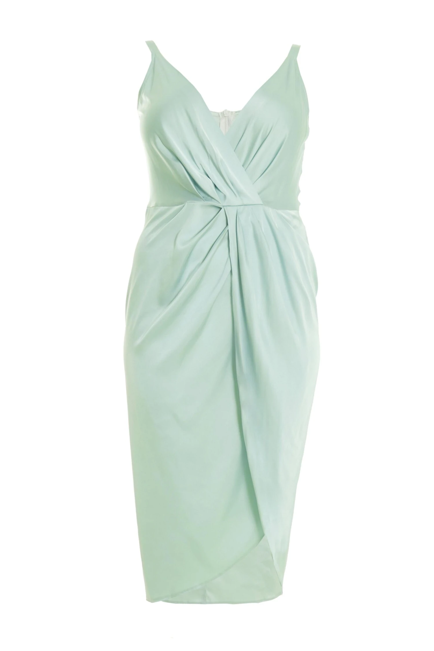 Curve Sage Satin Ruched Midi Dress 3 Curve Sage Satin Ruched Midi Dress