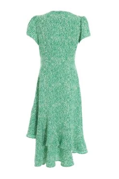 Petite Green Polka Dot Frill Midi Dress 12 Petite Green Polka Dot Frill Midi Dress -Deals Clothifyr Store 00100037297 ZB