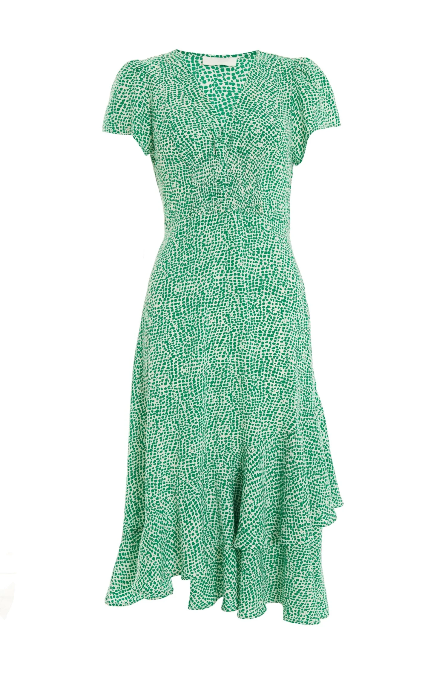 Petite Green Polka Dot Frill Midi Dress 3 Petite Green Polka Dot Frill Midi Dress
