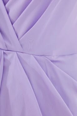 Curve Lilac Satin Ruched Midi Dress -Deals Clothifyr Store 00100037299 ZS