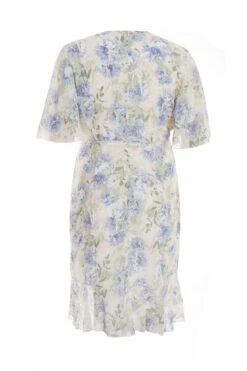 Curve Pink Floral Frill Midi Dress -Deals Clothifyr Store 00100037300 ZB