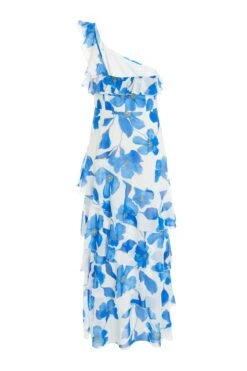Petite Blue Chiffon Floral Tiered Maxi Dress 12 Petite Blue Chiffon Floral Tiered Maxi Dress -Deals Clothifyr Store 00100037302 ZB