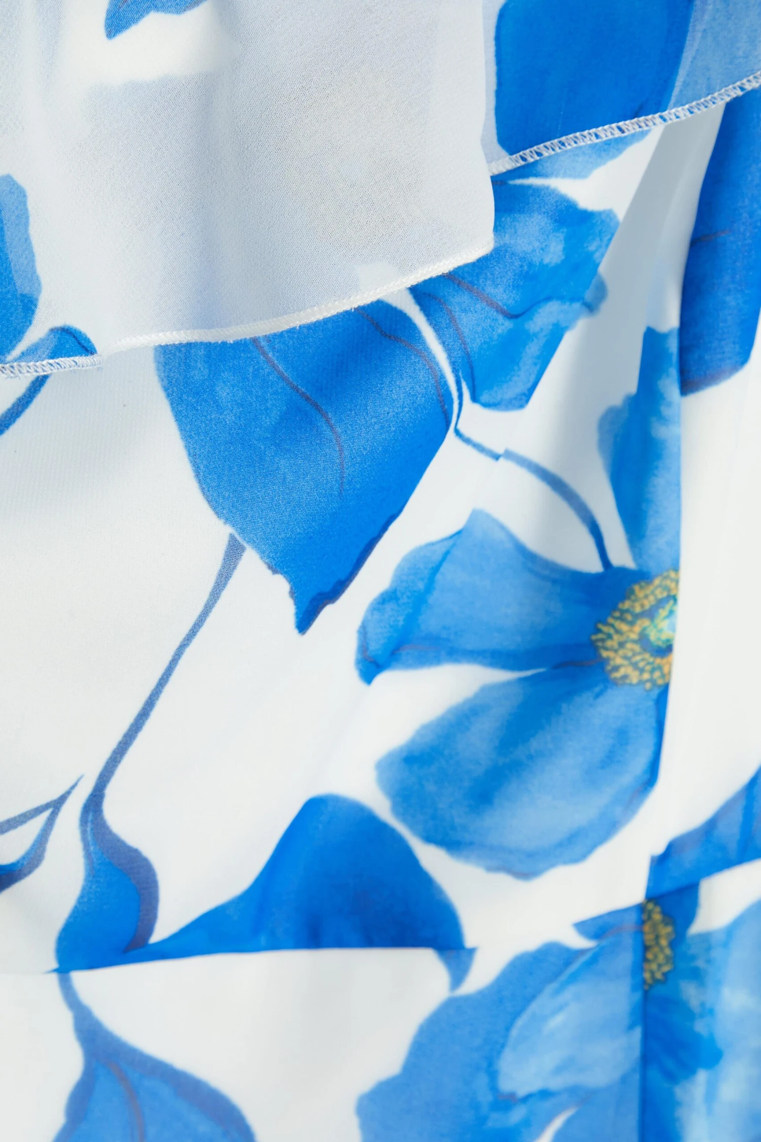 Petite Blue Chiffon Floral Tiered Maxi Dress 8 Petite Blue Chiffon Floral Tiered Maxi Dress - Image 6