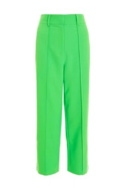 Petite Green High Waist Tailored Trousers