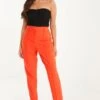 Petite Orange High Waist Tailored Trousers 1 Petite Orange High Waist Tailored Trousers -Deals Clothifyr Store 00100037307 XM