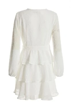 White Chiffon Polka Dot Skater Dress -Deals Clothifyr Store 00100037366 ZB