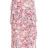 Multicoloured Chiffon Floral Frill Midi Skirt -Deals Clothifyr Store 00100037369 ZM