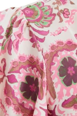 Pink Paisley Print Tie Front Crop Top -Deals Clothifyr Store 00100037375 ZS