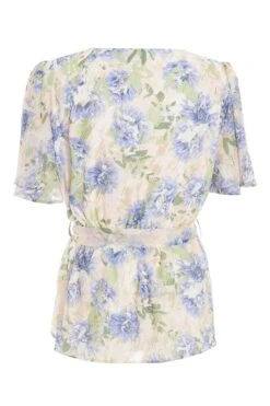 Pink Floral Chiffon Peplum Top -Deals Clothifyr Store 00100037382 ZB