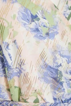 Pink Floral Chiffon Peplum Top -Deals Clothifyr Store 00100037382 ZS