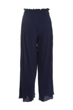 Petite Navy Pleated Wide Leg Trousers -Deals Clothifyr Store 00100037393 ZB