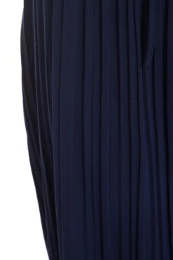 Petite Navy Pleated Wide Leg Trousers -Deals Clothifyr Store 00100037393 ZS