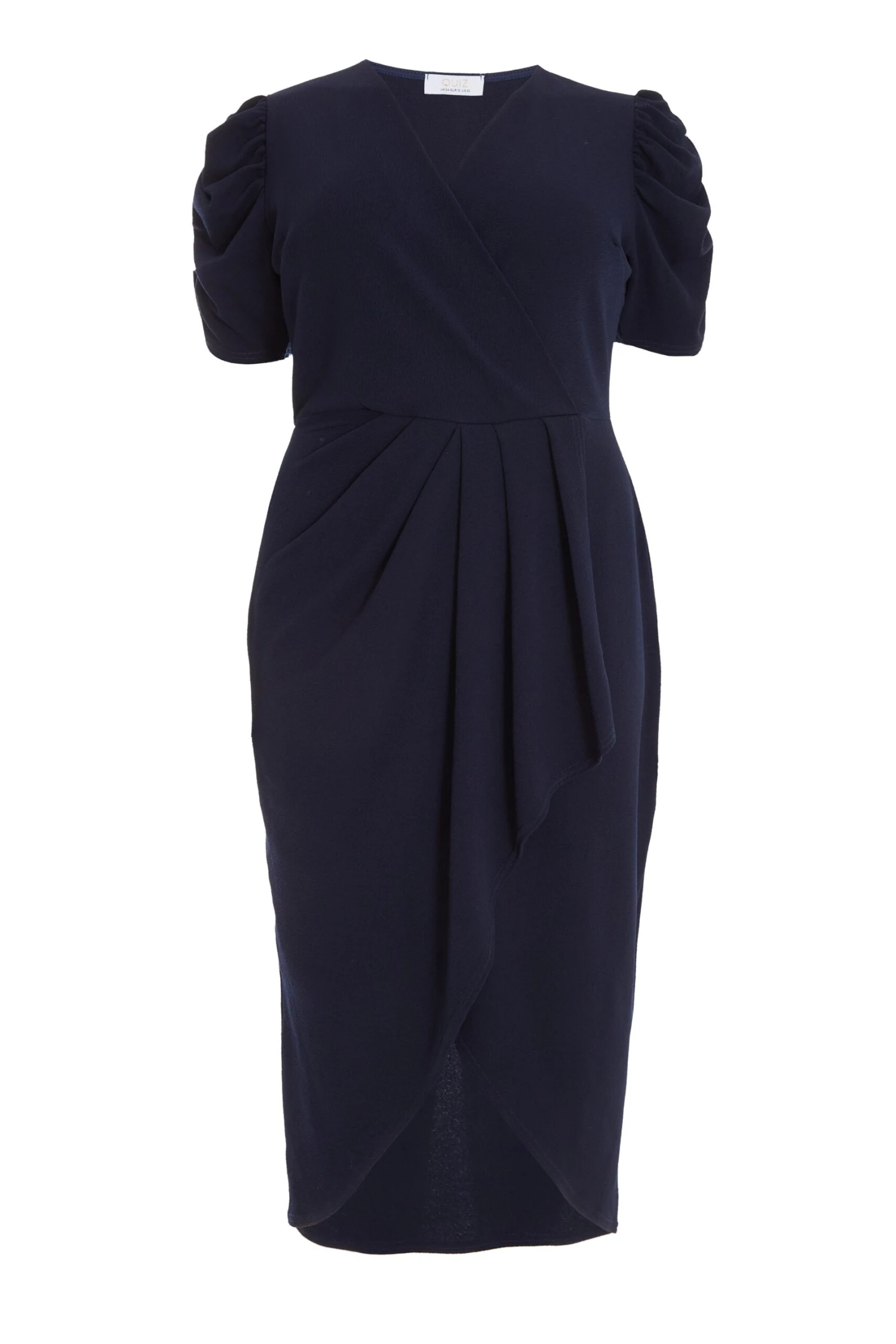 Curve Navy Wrap Midi Dress 3 Curve Navy Wrap Midi Dress