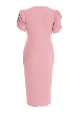 Curve Light Pink Wrap Midi Dress -Deals Clothifyr Store 00100037413 ZB