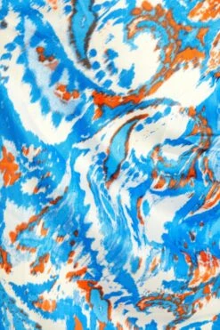 Curve Blue Satin Aztec Print Ruched Midi Skirt 13 Curve Blue Satin Aztec Print Ruched Midi Skirt -Deals Clothifyr Store 00100037417 ZS