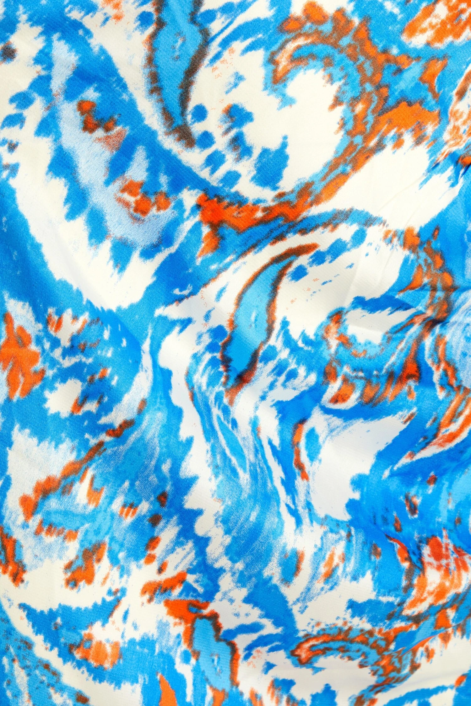 Curve Blue Satin Aztec Print Ruched Midi Skirt 8 Curve Blue Satin Aztec Print Ruched Midi Skirt - Image 6