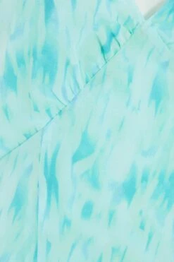 Petite Blue Brush Stroke Tie Back Midi Dress -Deals Clothifyr Store 00100037418 ZS