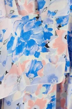 Curve Blue Chiffon Floral Tiered Midi Dress 13 Curve Blue Chiffon Floral Tiered Midi Dress -Deals Clothifyr Store 00100037419 ZS