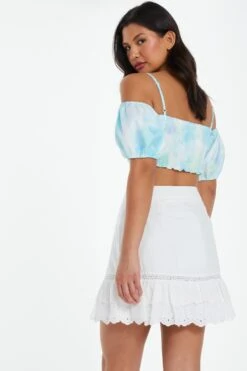 White Crochet Trim Mini Skirt -Deals Clothifyr Store 00100037459 XB