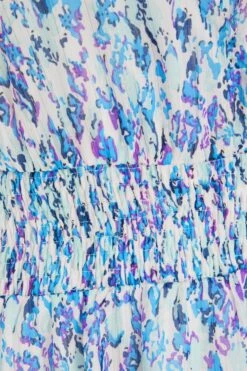 Blue Floral Tiered Wrap Midi Dress -Deals Clothifyr Store 00100037596 ZS