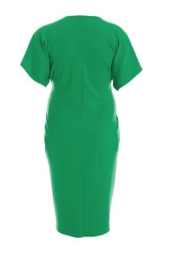Curve Jade Green Knot Front Midi Dress -Deals Clothifyr Store 00100037687 ZB