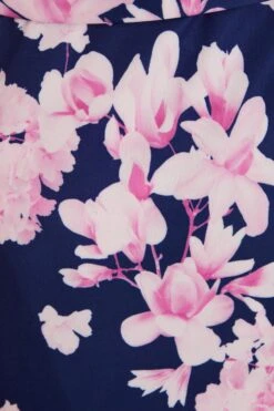 Petite Navy Floral Wrap Midi Dress -Deals Clothifyr Store 00100037688 ZS