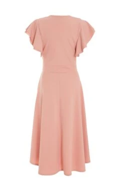 Petite Pink Wrap Dip Hem Midi Dress 12 Petite Pink Wrap Dip Hem Midi Dress -Deals Clothifyr Store 00100037689 ZB