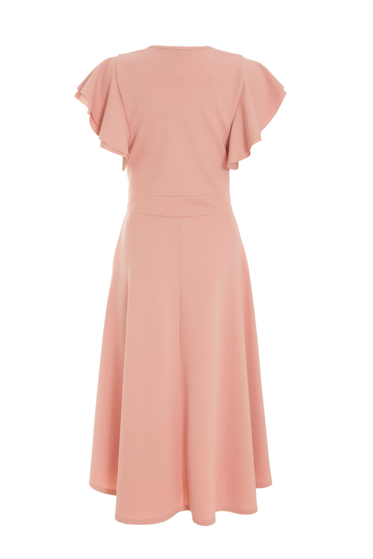 Petite Pink Wrap Dip Hem Midi Dress 7 Petite Pink Wrap Dip Hem Midi Dress - Image 5