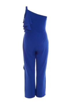 Curve Royal Blue One Shoulder Frill Palazzo Jumpsuit 12 Curve Royal Blue One Shoulder Frill Palazzo Jumpsuit -Deals Clothifyr Store 00100037690 ZB