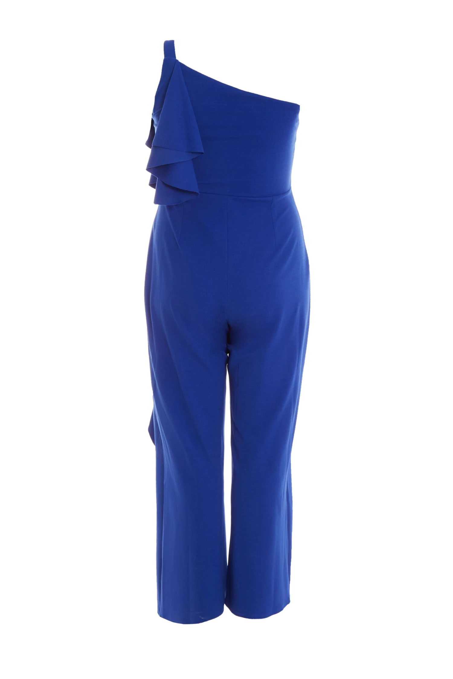 Curve Royal Blue One Shoulder Frill Palazzo Jumpsuit 7 Curve Royal Blue One Shoulder Frill Palazzo Jumpsuit - Image 5