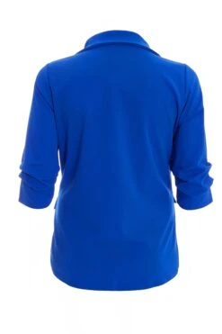 Curve Royal Blue Ruched Sleeve Blazer -Deals Clothifyr Store 00100037729 ZB