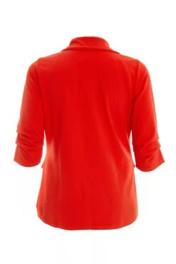 Curve Orange Ruched Sleeve Blazer -Deals Clothifyr Store 00100037731 ZB
