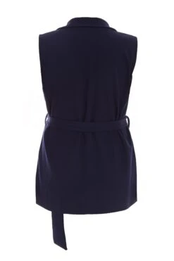 Curve Navy Sleeveless Blazer -Deals Clothifyr Store 00100037732 ZB