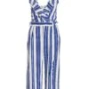 Petite Royal Blue Striped Culotte Jumpsuit -Deals Clothifyr Store 00100037736 ZM
